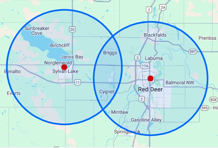 Aerial view of Sylvan Lake, Alberta — Warren Hansen, REALTOR® with CIR Realty, shares expert insights for people relocating to Sylvan Lake and Central Alberta.
